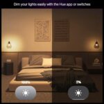 Philips Hue Essential Starter Kit: Bridge + 4 Essential E26 Smart Bulbs,White & Color Ambiance,2200K-6500K,Dimmable,Compatible with Alexa,Google,Samsung SmartThings,Apple Home - Image 4