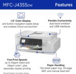 Brother INKvestment 4355 Wireless Color Inkjet All-in-One Printer with 1.8” Color Display and Manual Feed Slot | Includes Refresh Subscription Trial(1) (MFC-J4355DW) - Image 3