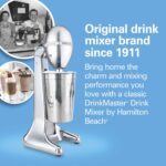 Hamilton Beach DrinkMaster Electric Drink Mixer, Retro Milkshake Maker & Milk Frother, 2 Speeds, Extra-Large 28 oz. Stainless Steel Cup, Classic Chrome - Image 5