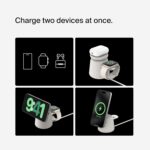 Belkin 2-in-1 Qi2 Wireless Charging Dock 15W Fast Charge iPhone Charger Compatible with iPhone 17, 16, 15, 14, and 13 Series, AirPods, and Other Qi2 Enabled Devices, Includes Power Supply - Sand - Image 3