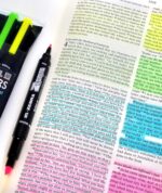 G.T. Luscombe Company, Inc. Zebrite Bible Marking Kit | No Bleed Pigmented Ink | No Fading or Smearing | Double Ended Highlighters, Note Pen & Books of the Bible Ruler/Bookmark (Set of 5 + Ruler) - Image 4