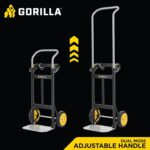 Gorilla 400 lbs. Convertible Steel Hand Truck, Simple Flatbed Conversion; Wide Grip Telescoping Handle, Flat-Free Tires - Image 3