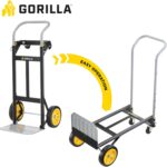 Gorilla 400 lbs. Convertible Steel Hand Truck, Simple Flatbed Conversion; Wide Grip Telescoping Handle, Flat-Free Tires - Image 4