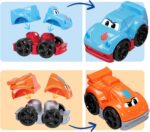 Mega Bloks First Builders Toddler Building Blocks Toy Set, Build & Race Rig with 19 Pieces, 2 Race Cars and Storage, Red, Ages 1+ Years - Image 3