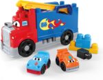 Mega Bloks First Builders Toddler Building Blocks Toy Set, Build & Race Rig with 19 Pieces, 2 Race Cars and Storage, Red, Ages 1+ Years - Image 5