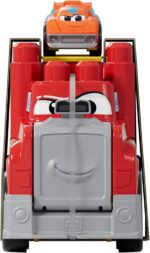 Mega Bloks First Builders Toddler Building Blocks Toy Set, Build & Race Rig with 19 Pieces, 2 Race Cars and Storage, Red, Ages 1+ Years - Image 6