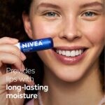 NIVEA Moisture Lip Care, Hydrating Lip Balm with Shea Butter, Nourishing Oils and Vitamin C & E, 3-in-1 Moisture, Repair and Nourish, 0.17 Oz Stick, Pack of 4 - Image 4