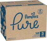 Pampers Pure Baby Diapers, Size 3 (16-28 lbs), 168, Up to 100% Leakproof, Premium Hypoallergenic Soft Diapers - Image 7