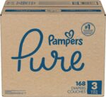 Pampers Pure Baby Diapers, Size 3 (16-28 lbs), 168, Up to 100% Leakproof, Premium Hypoallergenic Soft Diapers - Image 8