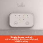 bella 6.0 Qt Programmable Slow Cooker, Ceramic Nonstick Coating, Adjustable Temperature & Cooking Times, Dishwasher Safe Stoneware Pot & Tempered Glass Lid, Tangle Free Cord Wrap, Oatmilk - Image 3
