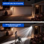 Battery Powered Outdoor Motion Sensor Light, 600LM 6000K Waterproof Wide-Angle Detection Auto On/Off LED Security Light for Garage, Yard, Front Door, Stair and Driveway, Black(2 Pack) - Image 3