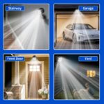 Battery Powered Outdoor Motion Sensor Light, 600LM 6000K Waterproof Wide-Angle Detection Auto On/Off LED Security Light for Garage, Yard, Front Door, Stair and Driveway, Black(2 Pack) - Image 4