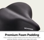 Schwinn Comfort Bike Seat, Quilted or Foam Padded Bike Saddle, Various Styles, Weather-Resistant Cover, Easily Attaches to Most Standard Seatposts - Image 5