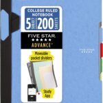 Five Star Advance Spiral Notebook + Study App, 5 Subject, College Ruled Paper, 8-1/2" x 11", 200 Sheets, Spiral Guard, Movable Tabbed Dividers, Pacific Blue (73150)
