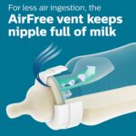 Philips Avent Anti-Colic Baby Bottle with AirFree Vent, Slow Flow 1 Nipple, 0m+, 4oz, 4 Pack, Clear, SCY701/04 - Image 3