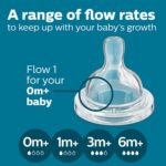 Philips Avent Anti-Colic Baby Bottle with AirFree Vent, Slow Flow 1 Nipple, 0m+, 4oz, 4 Pack, Clear, SCY701/04 - Image 4