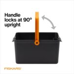 Fiskars Garden Tool Caddy, Portable Storage Organizer with Locking Handle and Removable Bin (Wall-Mountable) for Snips & Pruners, Durable Recycled Resin Carrier for Indoor & Outdoor Gardening - Image 4