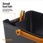 Fiskars Garden Tool Caddy, Portable Storage Organizer with Locking Handle and Removable Bin (Wall-Mountable) for Snips & Pruners, Durable Recycled Resin Carrier for Indoor & Outdoor Gardening - Image 5