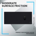 Logitech G840 XL Cloth Gaming Mouse Pad - 0.12 in Thin, Stable Rubber Base, Performance-Tuned Surface - Black - Image 3