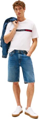 Tommy Hilfiger Men's Short Sleeve Cotton Graphic T-Shirts with Signature Stripe Logo, Also Available in Big & Tall - Image 3