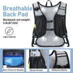 Lightweight Hydration Backpack, Running Backpack with 2L Water Bladder, Hydro Water Daypack for Cycling Hiking Rave for Men Women - Image 3