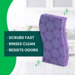 Scotch-Brite Odor Resist Non-Scratch Scrub Sponge, Dishwasher-Safe Kitchen Sponges that Resist Bacterial Odors, Multipurpose Dish Sponge for Gentle Cleaning, 6 Dish Sponges - Image 3