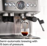 Chefman Crema Supreme 15 Bar Espresso Machine with Milk Frother, Barista Steam Wand, Professional Coffee Maker with Coffee Grinder, 30 Grind Settings, 3L Removable Water Tank - Stainless Steel - Image 4