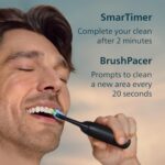 Philips Sonicare 5900 Series Electric Toothbrush, Pressure Sensor, 6 Brushing Settings, SmarTimer, BrushPacer, 21-Day Runtime, Gentle Professional-Clean Feel, for Sensitive Gums, Black, HX7131/02 - Image 4