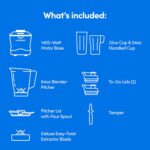 nutribullet SmartSense Blender Combo, 1400W, 64oz Pitcher, 32oz & 24oz Cups, 5-Speed, Smoothies, Ice and Frozen Fruit, Nut Milk, Soup, Gunmetal Gray, NBF50700 - Image 7