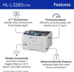 Brother HL-L3280CDW Wireless Compact Digital Color Printer with Laser Quality Output, Duplex, Mobile Printing & Ethernet | Includes 2 Month Refresh Subscription Trial¹,Works with Alexa - Image 3