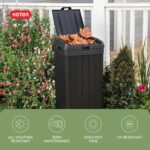 Keter Baltimore Resin 38 Gallon Outdoor Kitchen Trash Can with Lid and Drip Tray for Easy Cleaning-Perfect for Patio Dining, Black - Image 5
