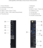 DELL Optiplex 5070 Micro MFF Desktop PC Intel i5-9500T, 16GB DDR4 New 512GB M.2 NVMe SSD, WiFi BT HDMI New KB & Mouse Windows 11 Pro (Renewed) - Image 3