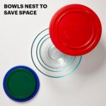 Pyrex Sculpted (3-Pack) Glass Mixing Bowls Set With Plastic Lids For Prepping, Baking and Cooking, Preheated Oven, Dishwasher, Freezer, and Microwave Safe - Image 3