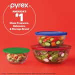 Pyrex Sculpted (3-Pack) Glass Mixing Bowls Set With Plastic Lids For Prepping, Baking and Cooking, Preheated Oven, Dishwasher, Freezer, and Microwave Safe - Image 5