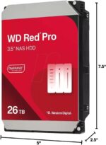 Western Digital 26TB WD Red Pro NAS Internal Hard Drive HDD - 7200 RPM, SATA 6 Gb/s, CMR, 512 MB Cache, 3.5" - WD260KFGX - Image 3