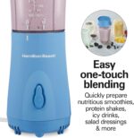 Hamilton Beach Portable Blender for Shakes and Smoothies, 14 Oz BPA Free Travel Cup & Lid, Durable Stainless Steel Blades, Personal Smoothie Blender, Tranquil Blue (51172) - Image 6