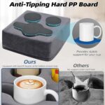 G GOOD GAIN Couch Cup Holder Pillow, Spill-Proof Sofa Drink Cup Holder & Multi-Use Organizer for Sofa, Bed, Car, Beach - Holds Mugs, Phone, Snacks, Remote Control, KeepTemp Design (Grey) - Image 3