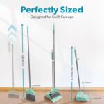 BLACK+DECKER Butler Broom & Dustpan Set - Short Handle, Stand-Up Design - Lightweight, Space-Saving Combo for Kitchen, Living Room, Bathroom, Lobby Floors - Home Cleaning Essential, Teal/Grey - Image 3