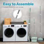 BLACK+DECKER Butler Broom & Dustpan Set - Short Handle, Stand-Up Design - Lightweight, Space-Saving Combo for Kitchen, Living Room, Bathroom, Lobby Floors - Home Cleaning Essential, Teal/Grey - Image 4