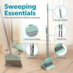 BLACK+DECKER Butler Broom & Dustpan Set - Short Handle, Stand-Up Design - Lightweight, Space-Saving Combo for Kitchen, Living Room, Bathroom, Lobby Floors - Home Cleaning Essential, Teal/Grey - Image 5