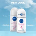 NIVEA Extra Bright 8 Super Food Vitamin C Collagen Booster Underarm Roll-On Deodorant, Alcohol-Free, 72HR Odor Protection, Smooth & Bright Skin, 50ml, 1.69oz, Pack of 3 - Image 3