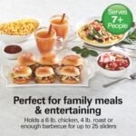 Hamilton Beach 6 Quart Slow Cooker With Space-Saving Folding Handles | 3 Heat Settings | Dishwasher Safe Stoneware Crock & Glass Lid | Black | 33664 - Image 3
