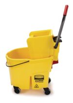 Rubbermaid Commercial Products WaveBrake 35 Qt. Side-Press Mop Bucket and Wringer Combo on Wheels Yellow for Professional/Industrial/Business Heavy-Duty Floor Cleaning/Mopping - Image 3