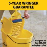 Rubbermaid Commercial Products WaveBrake 35 Qt. Side-Press Mop Bucket and Wringer Combo on Wheels Yellow for Professional/Industrial/Business Heavy-Duty Floor Cleaning/Mopping - Image 4