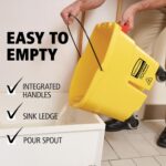 Rubbermaid Commercial Products WaveBrake 35 Qt. Side-Press Mop Bucket and Wringer Combo on Wheels Yellow for Professional/Industrial/Business Heavy-Duty Floor Cleaning/Mopping - Image 5