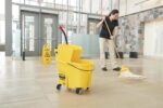 Rubbermaid Commercial Products WaveBrake 35 Qt. Side-Press Mop Bucket and Wringer Combo on Wheels Yellow for Professional/Industrial/Business Heavy-Duty Floor Cleaning/Mopping - Image 8