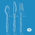 Amazon Basics Disposable Clear Plastic Cutlery Set, Premium Quality, Strong, 192 Count, Large Combo Pack Forks, Spoons and Knives - Image 3