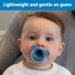 Dr. Brown's HappyPaci 100% Silicone Baby Pacifier, Contoured One-Piece Design, Blue/Light Blue/White, 0-6m, BPA-Free, 4-Pack - Image 3