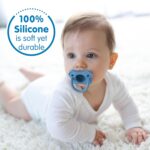 Dr. Brown's HappyPaci 100% Silicone Baby Pacifier, Contoured One-Piece Design, Blue/Light Blue/White, 0-6m, BPA-Free, 4-Pack - Image 5