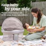 Graco Pack 'n Play Travel Dome Lux Playard, 4-in-1 Baby Playpen with Bassinet, Indoor or Outdoor Portable Playpen with UV 50 Canopy - Image 3